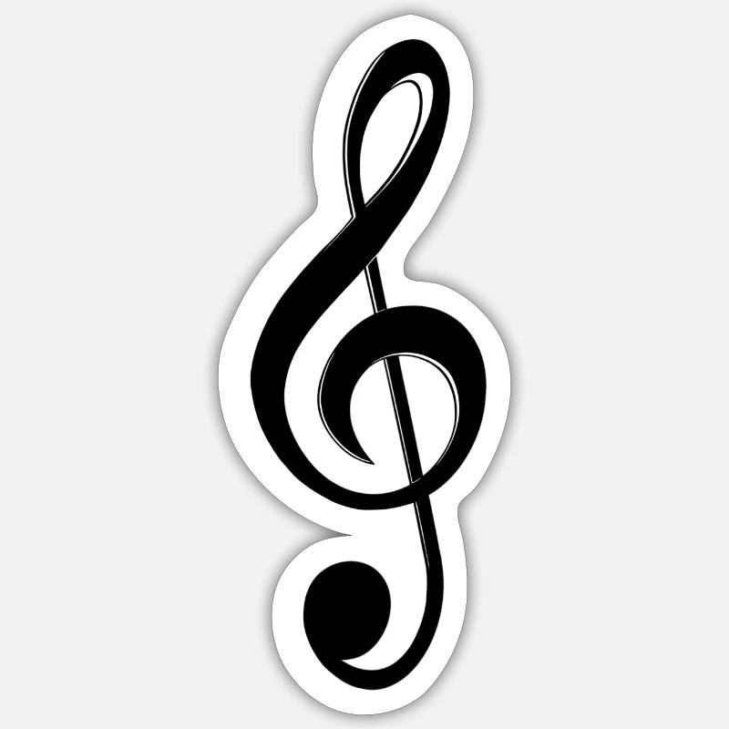 Clé de partition - Sticker taille S (10 x 10 cm) - blanc mat