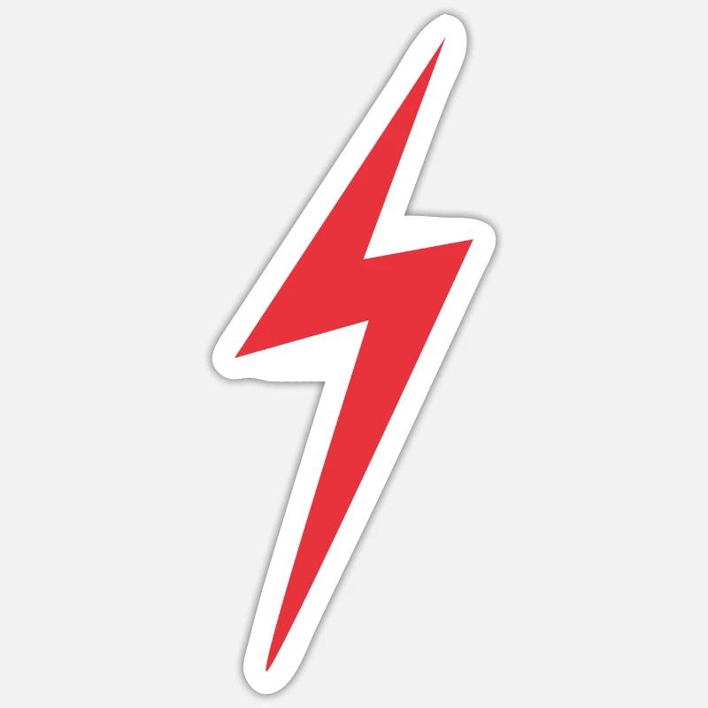 Red Lightning Lightning Comic Style Electric Sticker size S (10 x 10 cm)