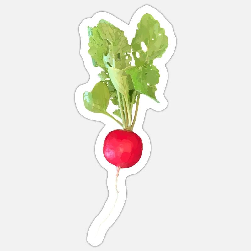 Radieschen - Sticker Größe S (10 x 10 cm) - Mattweiß