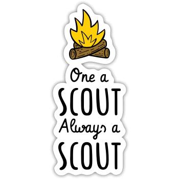 One a scout Always a scout - Sticker size S (10 x 10 cm) - white matte - Front