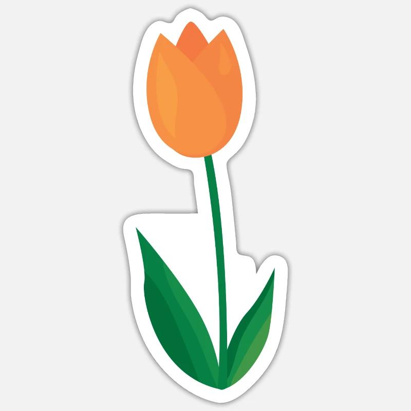 Tulipe - Sticker taille S (10 x 10 cm) - blanc mat