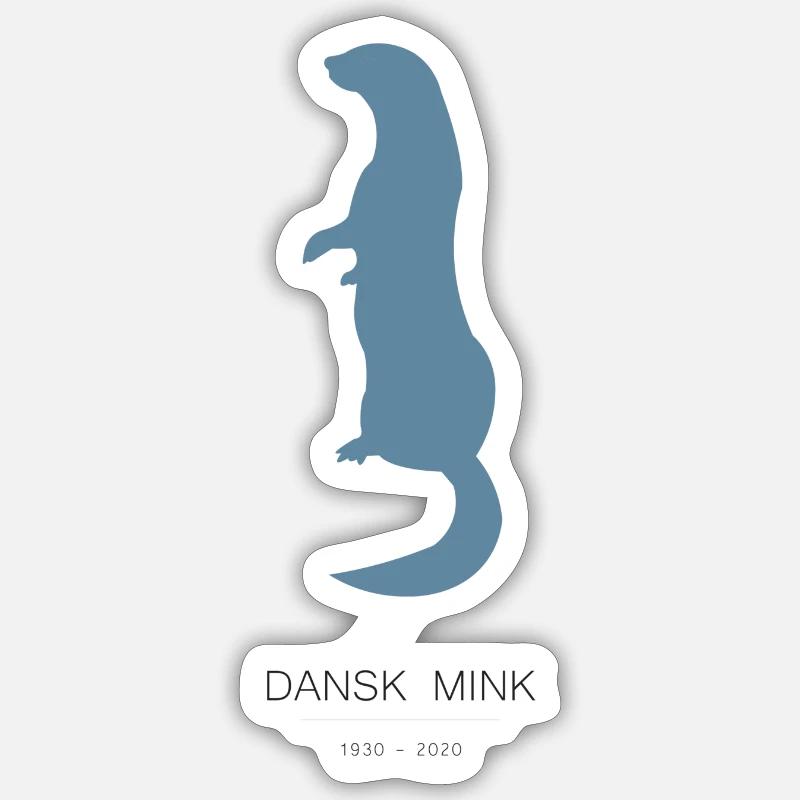 Dänischer Nerz - Sticker Größe S (10 x 10 cm) - Mattweiß