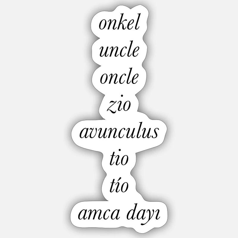 Oncles dans différentes langues - Sticker taille S (10 x 10 cm) - blanc mat