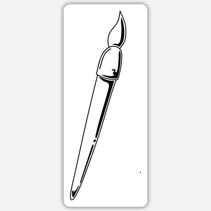 Brosse - Sticker taille S (10 x 10 cm) - blanc mat