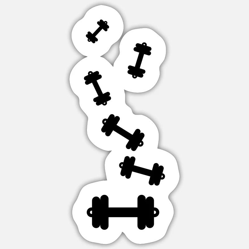 Icône de poids d’haltères - Sticker taille S (10 x 10 cm) - blanc mat