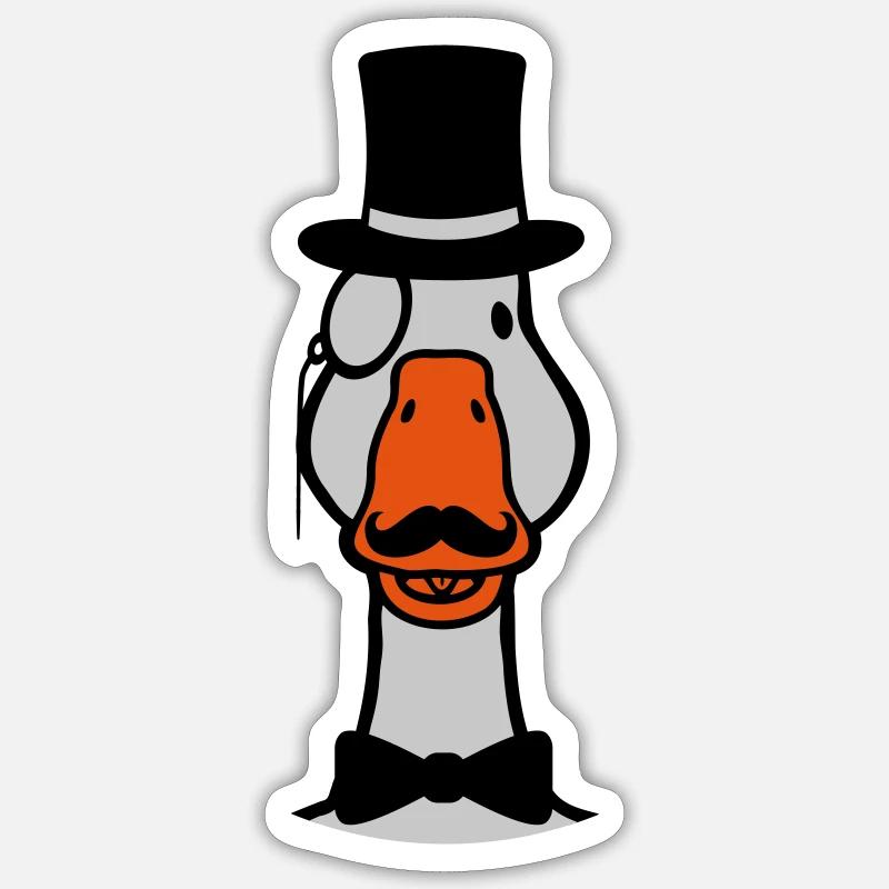 Cylindre Comic Goose Sir - Sticker taille S (10 x 10 cm) - blanc mat