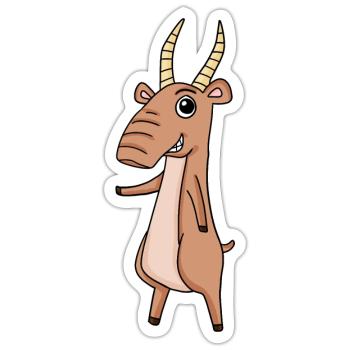 Saiga Saigaantilope Antilope - Sticker Größe S (10 x 10 cm) - Mattweiß - Vorne