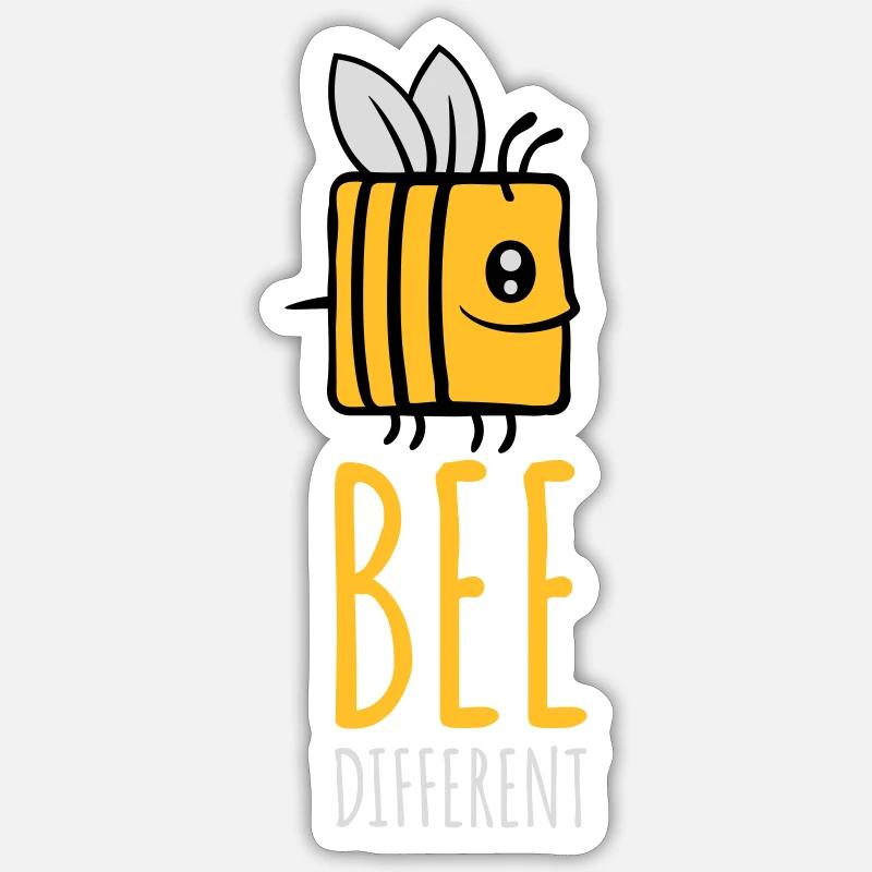 bee different Spruch Zitat Sticker Größe S (10 x 10 cm)