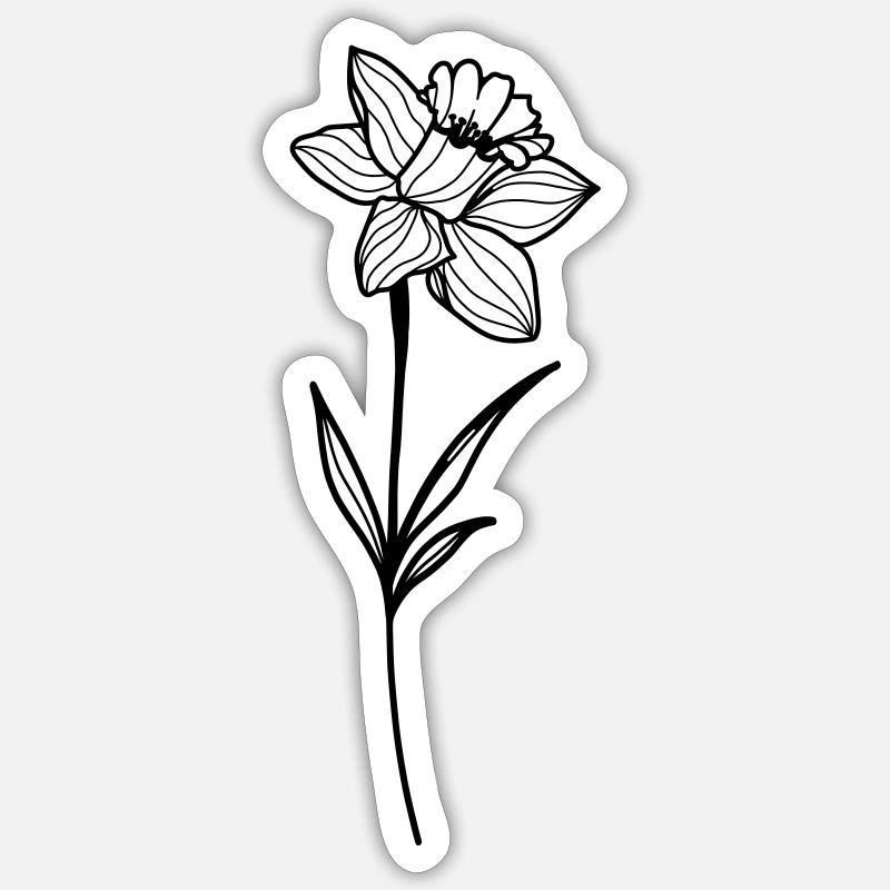Narcisse - Sticker taille S (10 x 10 cm) - blanc mat