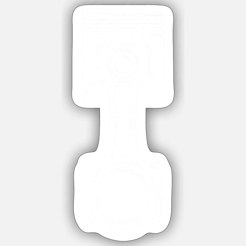 Piston - Sticker taille S (10 x 10 cm) - blanc mat