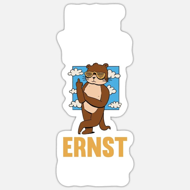 Not Your Ernst Oder Mittelfinger Bär Sticker Größe S (10 x 10 cm)