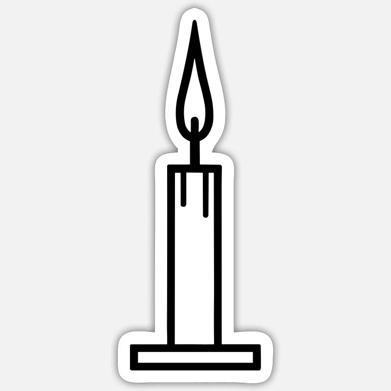 Candle - Sticker size S (10 x 10 cm) - white matte