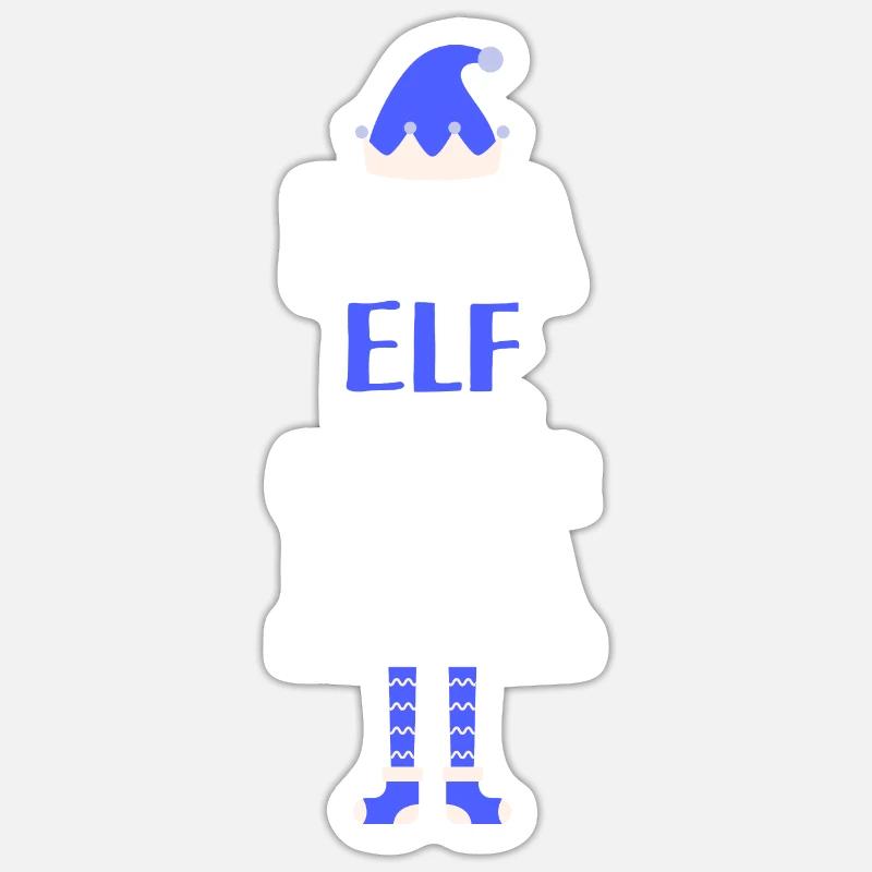 Papa Elf Vater Geschenk - Sticker Größe S (10 x 10 cm) - Mattweiß