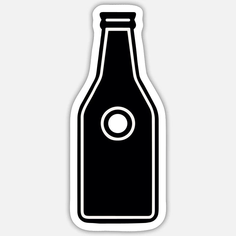 einfaches Piktogramm einer Flasche Sticker Größe S (10 x 10 cm)