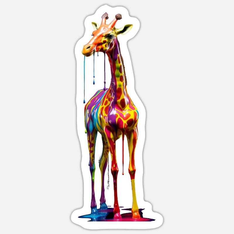 Rainbow Colored Giraffe Sticker size S (10 x 10 cm)