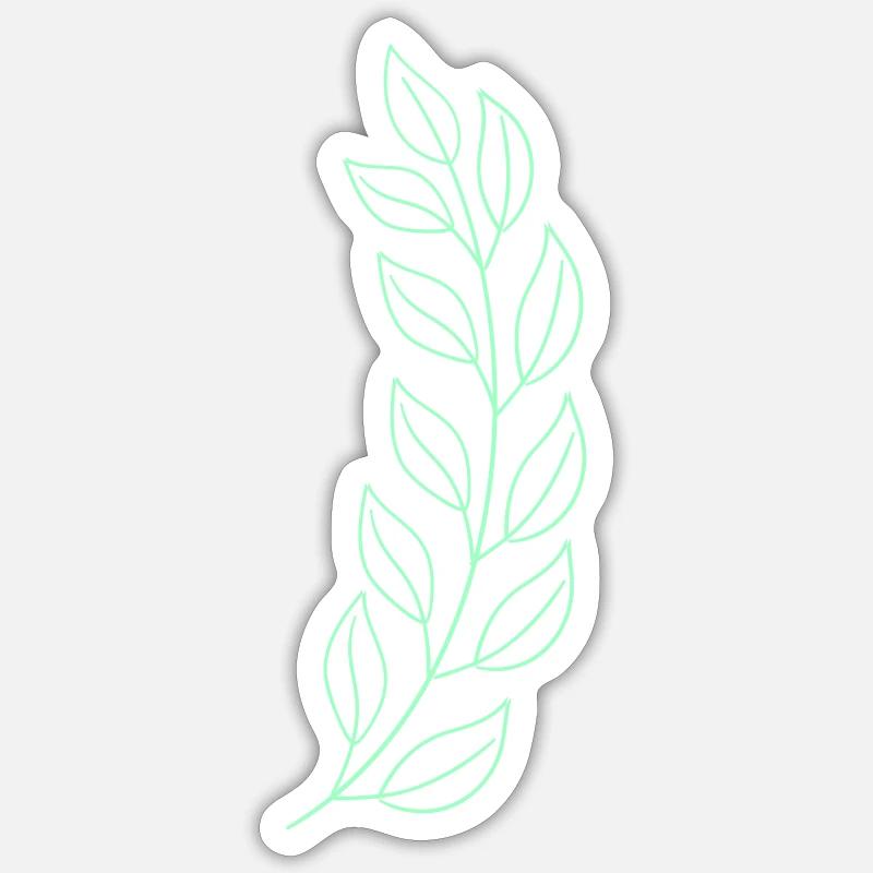 Feuille de blé - Sticker taille S (10 x 10 cm) - blanc mat