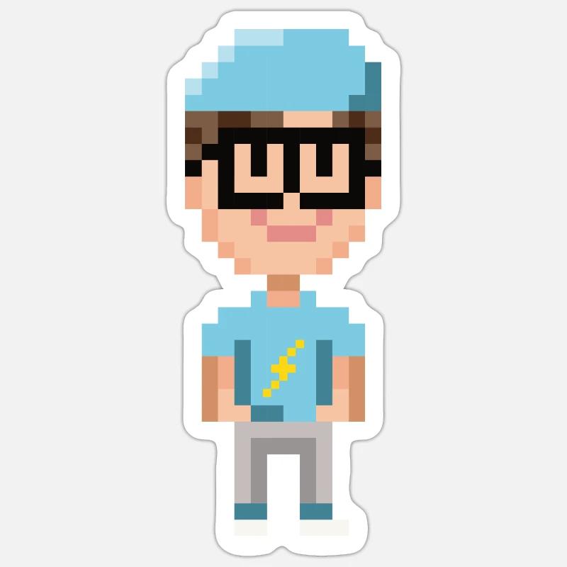 PIXELFIGUR BLAU - BLITZ Sticker Größe S (10 x 10 cm)