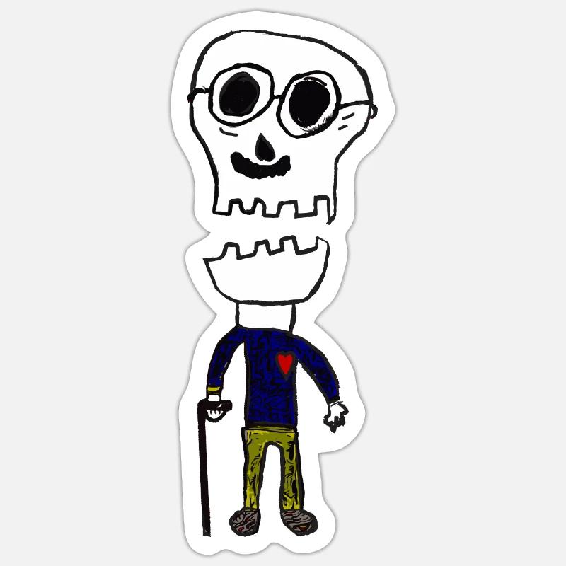 OpaSkull SkullHeart Sticker Größe S (10 x 10 cm)