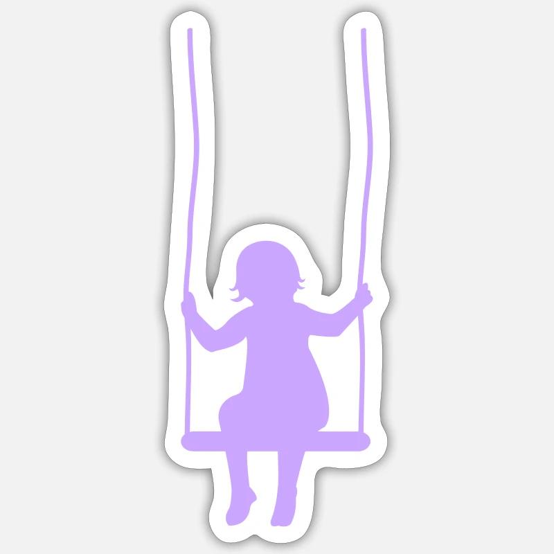 schaukel mädchen Sticker Größe S (10 x 10 cm)