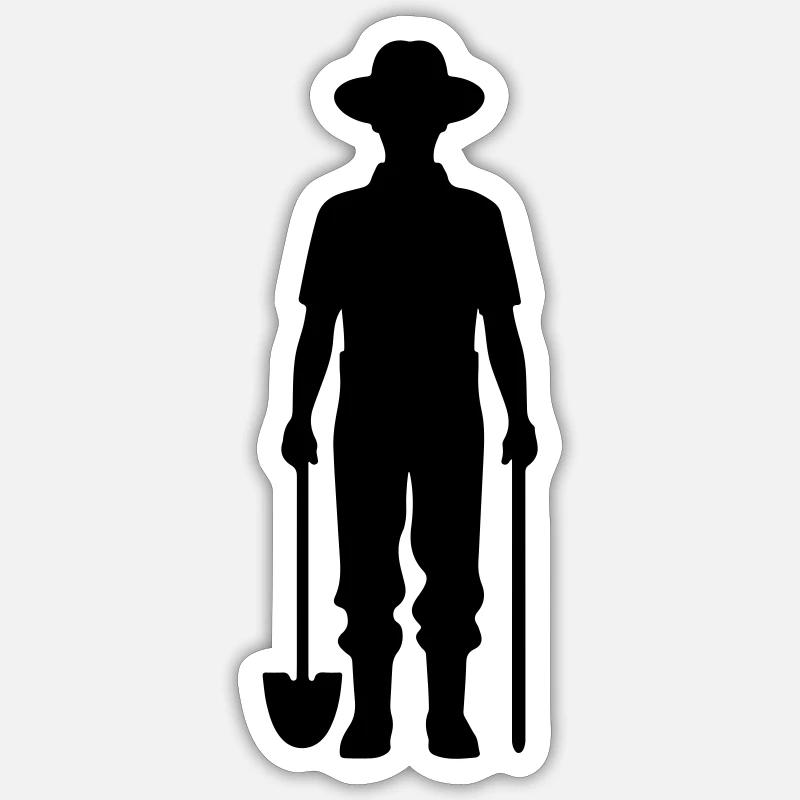 Bauer Silhouette Farmer - Sticker size S (10 x 10 cm) - white matte