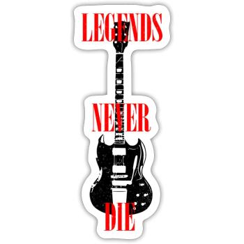 Legends never die - guitar - Sticker Größe S (10 x 10 cm) - Mattweiß - Vorne