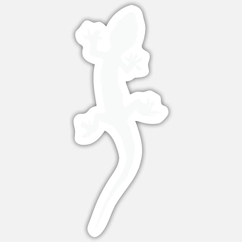 Gecko Echse - Sticker Größe S (10 x 10 cm) - Mattweiß