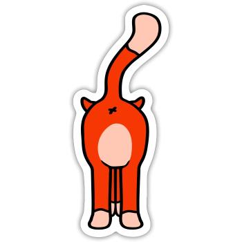 Stehende Lustige Katze von Hinten Rückseite Arsch - Sticker Größe S (10 x 10 cm) - Mattweiß - Vorne