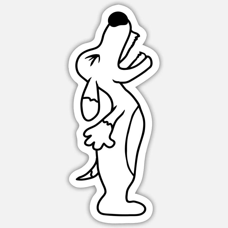 Dog angrily yelling upwards barking loudly yapping Sticker size S (10 x 10 cm)