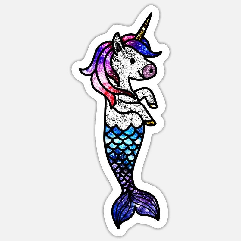Licorne de la mer cosmique Sticker taille S (10 x 10 cm)