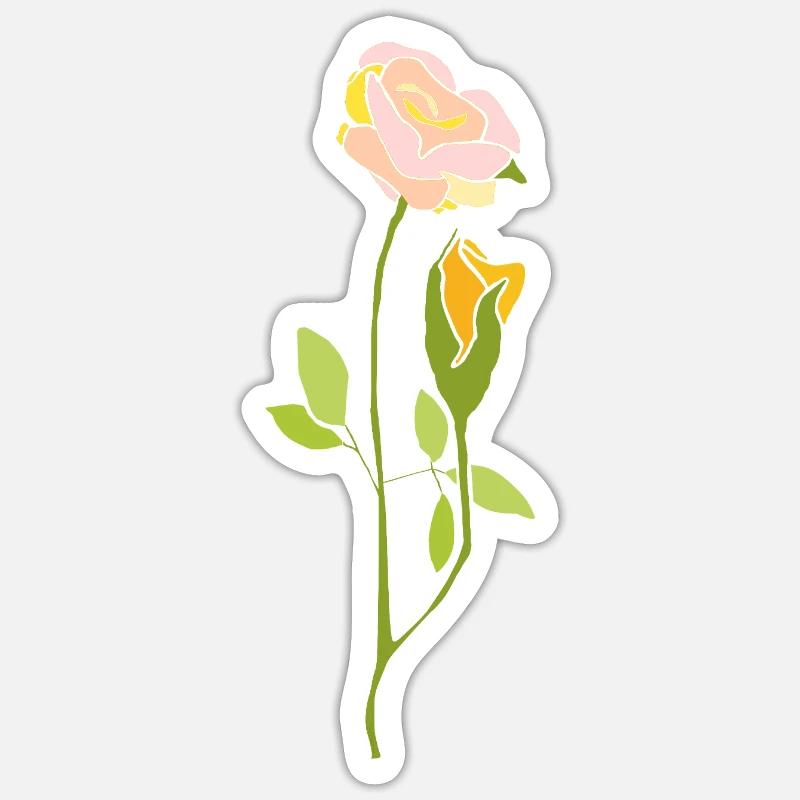 Rose - Sticker Größe S (10 x 10 cm) - Mattweiß