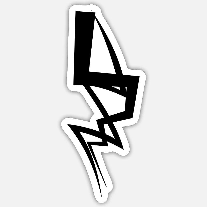 Éclair - Sticker taille S (10 x 10 cm) - blanc mat