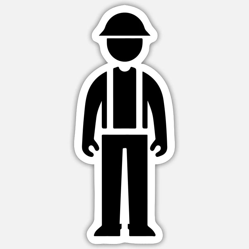 Bauarbeiter Teamleiter - Sticker Größe S (10 x 10 cm) - Mattweiß