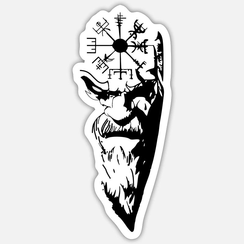Odin - Sticker Größe S (10 x 10 cm) - Mattweiß