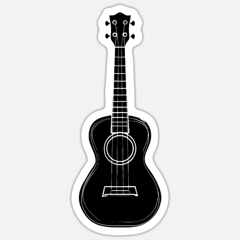 Ukulele Sketch - Sticker size S (10 x 10 cm) - white matte