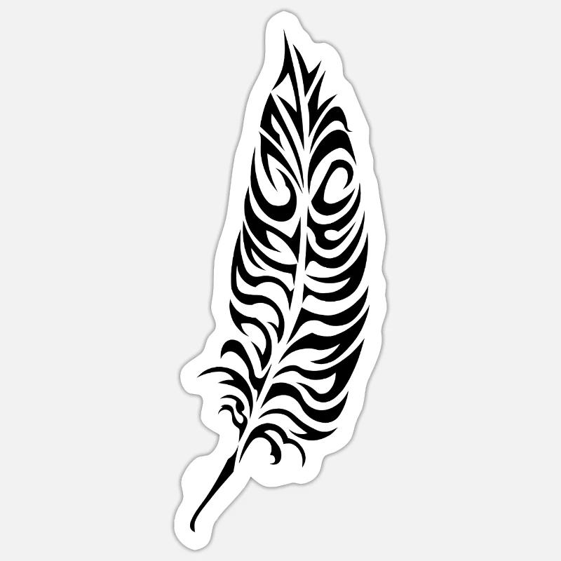 Feather-2 - Sticker Größe S (10 x 10 cm) - Mattweiß