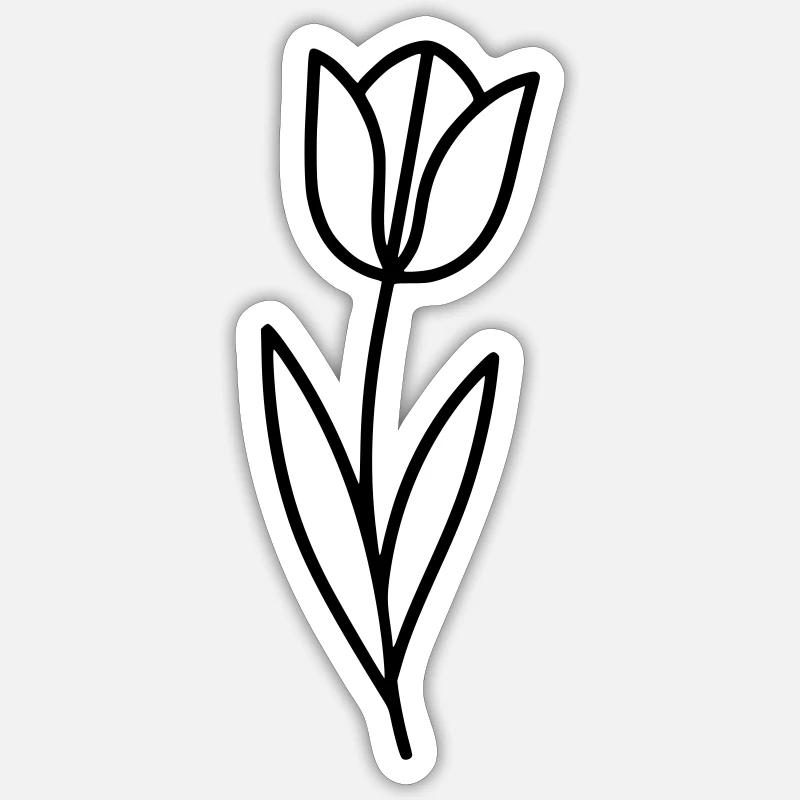 Aperçu printanier des fleurs de tulipe - Sticker taille S (10 x 10 cm) - blanc mat