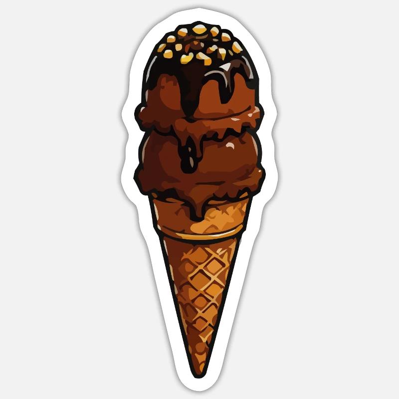 Schoko Eistütenzauber - Sticker size S (10 x 10 cm) - white matte