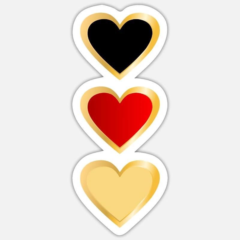 Germany - Heart Team - Sticker size S (10 x 10 cm) - white matte