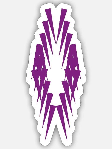 Geometrische Violettspitzen Silhouette - Sticker Größe S (10 x 10 cm) - Mattweiß