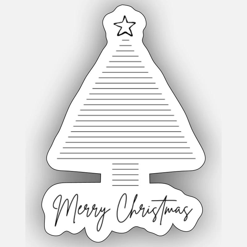 Arbre de Noël - Sticker taille S (10 x 10 cm) - blanc mat