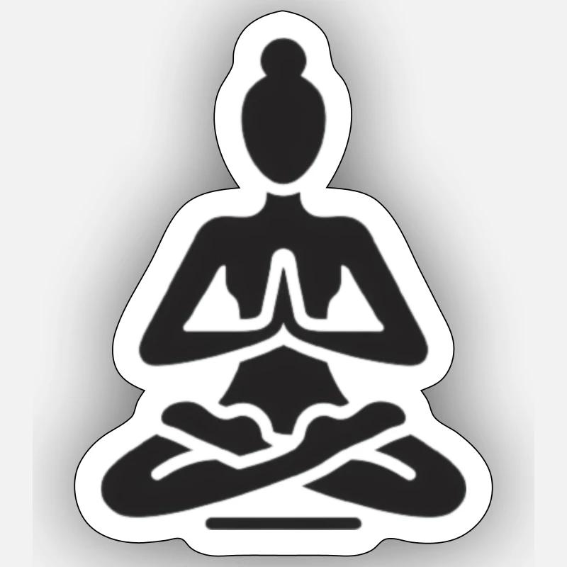 Yoga Pose Relaxation - Sticker taille S (10 x 10 cm) - blanc mat