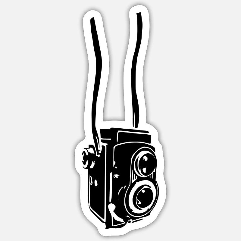 Kamera 3 - Sticker Größe S (10 x 10 cm) - Mattweiß