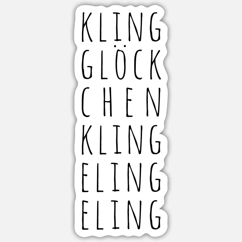 kling Glöckchen - Sticker Größe S (10 x 10 cm) - Mattweiß