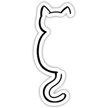 Katze Silouette - Sticker Größe S (10 x 10 cm) - Mattweiß - Vorne