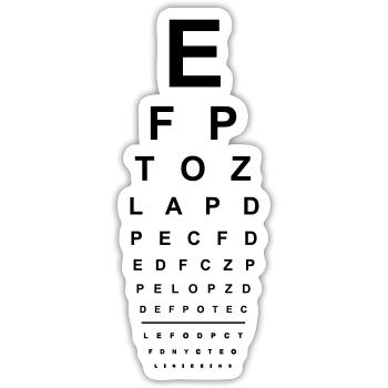 Eye Test Glasses Opticians Read Eyes Letters ABC - Sticker size S (10 x 10 cm) - white matte - Front