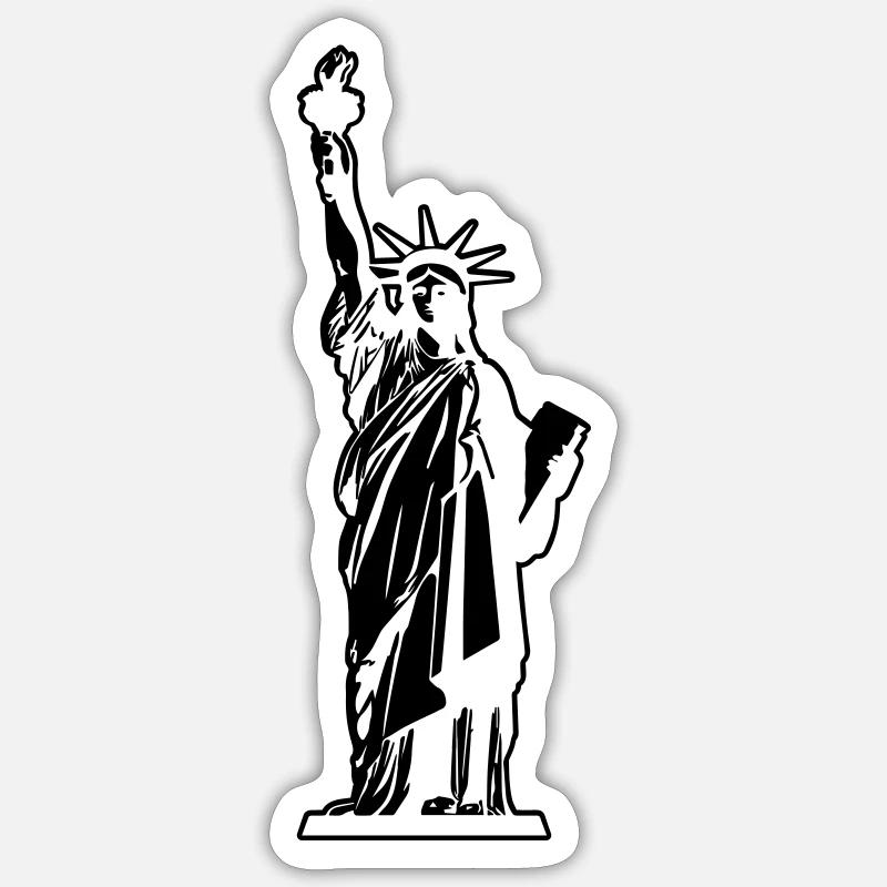 Statue de la Liberté liberté symbole de la statue - Sticker taille S (10 x 10 cm) - blanc mat