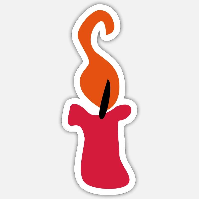 Kerze - Sticker Größe S (10 x 10 cm) - Mattweiß