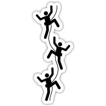 3 friends team crew logo figure symbol mountaineer - Sticker size S (10 x 10 cm) - white matte - Front