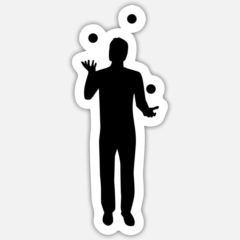 Jonglieren - Sticker Größe S (10 x 10 cm) - Mattweiß