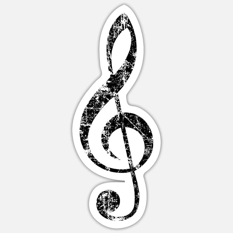 Treble Clef, Clef Sticker taille S (10 x 10 cm)